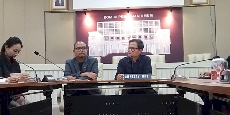 Direktur Eksekutif Amnesty International Indonesia, Usman Hamid, dalam jumpa pers di Kantor KPU RI, Jalan Imam Bonjol, Menteng, Jakarta Pusat, Rabu (6/12)/RMOL