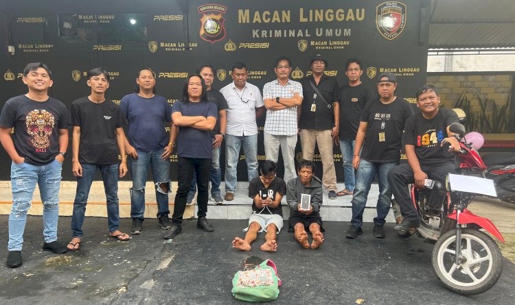 Tim Macan Linggau Satreskrim tangkap dua tersangka pencurian. (dokumentasi Polisi)