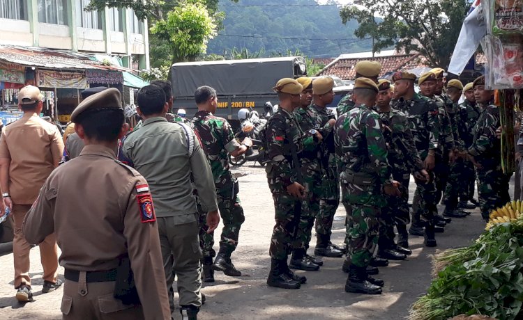 Personel TNI terus melakukan pengecekan dan gladi di Pasar Bukit Sulap/ist
