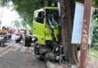 Akibat Rem Blong, Truk Kontainer Tabrak Pemotor di Jalan Soekarno Hatta